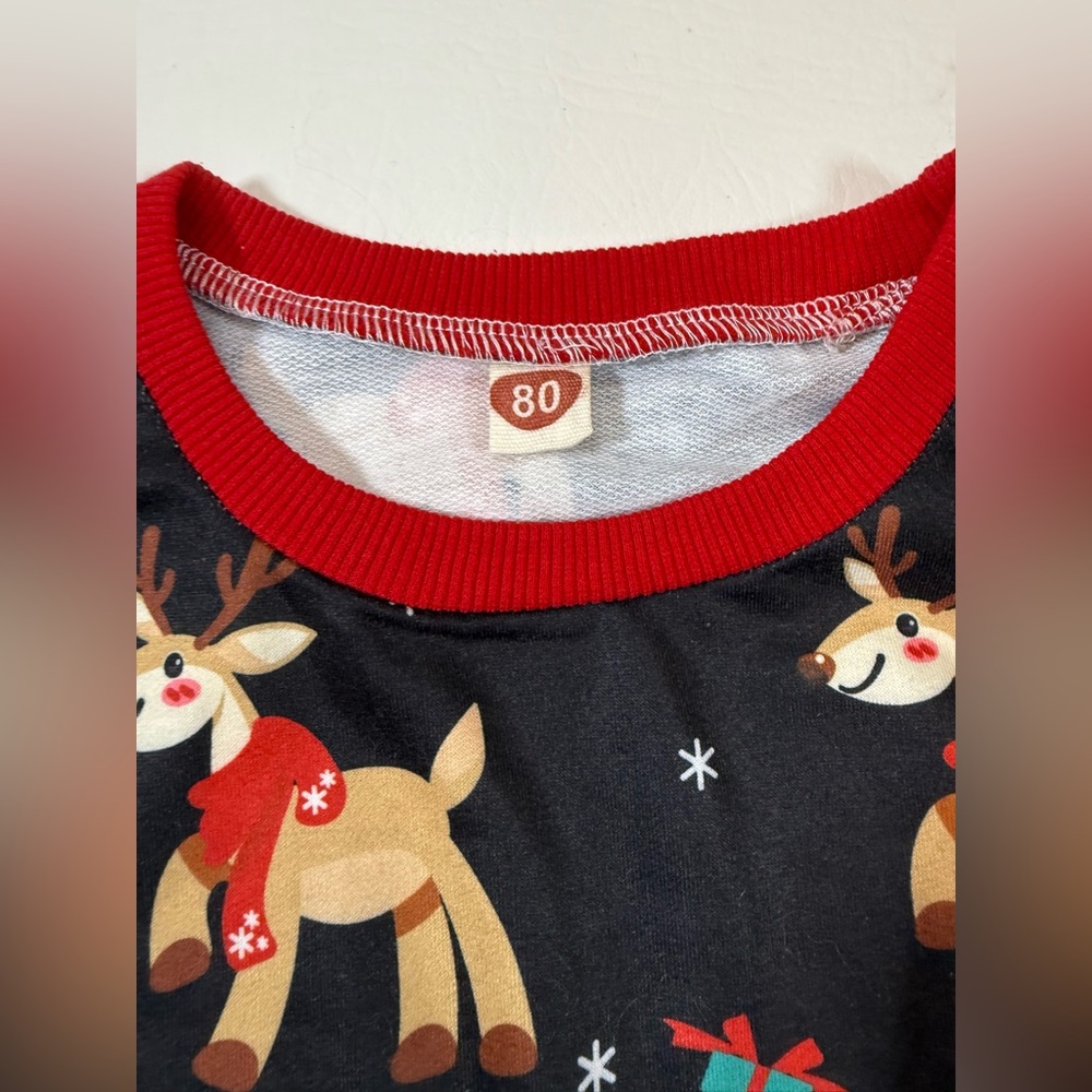 Baby Romper Christmas reindeer Long Sleeve Crew Neck Jumpsuit 6-12 month (bin R) - Picture 6 of 12